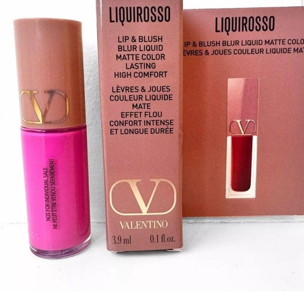 NIB Valentino Liquirosso 2-in-1 Lip & Blush Liquid Matte Color: Pink Is Punk